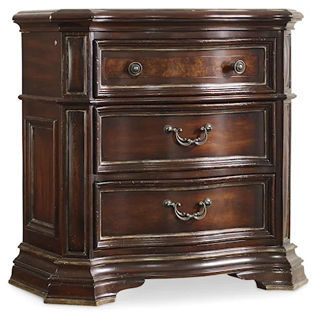 3 Drawer Nightstand with Electrical Outlet